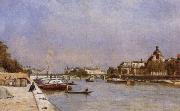Stanislas lepine Paris,Pont des Arts oil painting artist